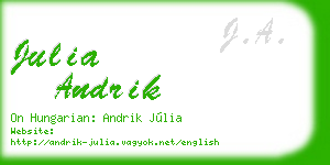 julia andrik business card